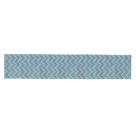 Chemin De Table Moyen Motif chevron bleu (Horizontal)