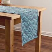 Chemin De Table Moyen Motif chevron bleu (In Situ)