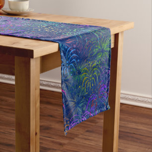 Chemin De Table Moyen Motif coloré d'été de feux d'artifice 4 juillet