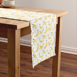 Chemin De Table Moyen Motif de banane jaune rétro drôle, modifiable pour