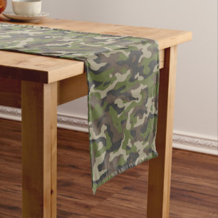 Chemin De Table Moyen Motif de camouflage vert