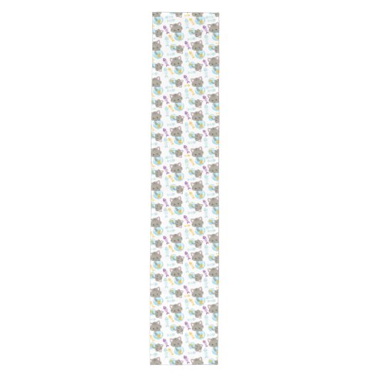 Chemin De Table Moyen Motif De Chats, Chats Mignons, Chatons, Poisson (Devant)