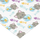 Chemin De Table Moyen Motif De Chats, Chats Mignons, Chatons, Poisson (Coin)