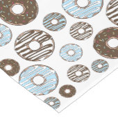 Chemin De Table Moyen Motif De Donuts, Donuts Bleus, Donuts Brown (Coin)