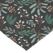 Chemin De Table Moyen Motif de feuillage d'hiver noir (Coin)