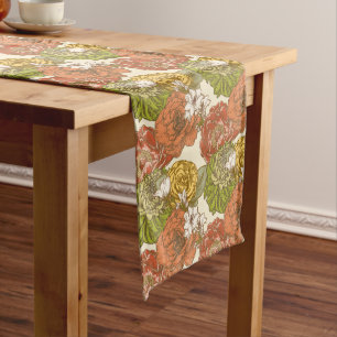 Chemin De Table Moyen Motif de fleurs du jardin