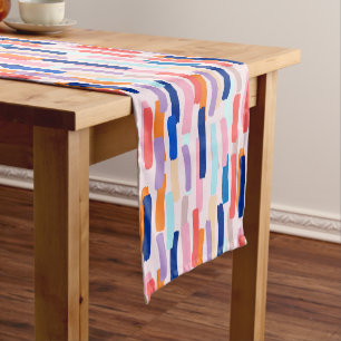 Chemin De Table Moyen Motif de frappe de pinceau coloré