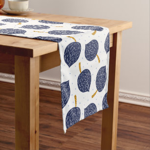 Chemin De Table Moyen Motif de fruits de la bombe Abstraite bleue marine