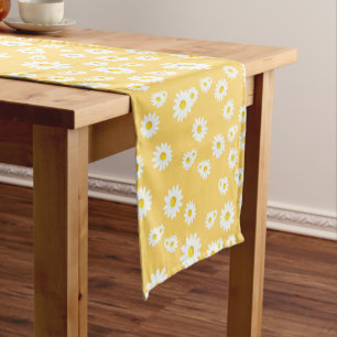 Chemin De Table Moyen Motif de marguerites de printemps de Boho jaune