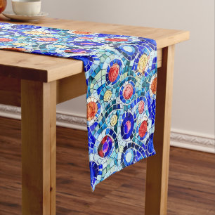 Chemin De Table Moyen Motif de mosaïque multicolore inspiré par Gaudi