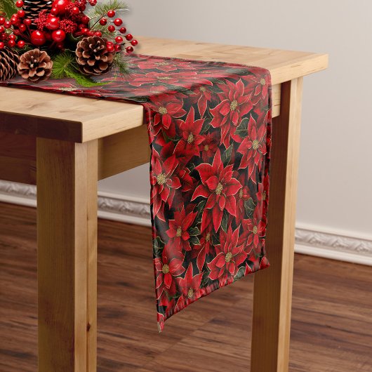 Chemin De Table Moyen Motif de Noël des Fêtes Rouges