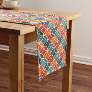 Chemin De Table Moyen Motif de style moderne coloré du milieu du siècle