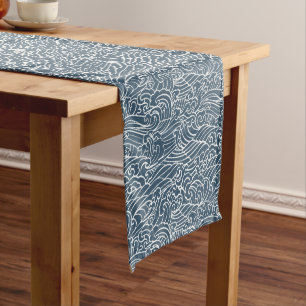 Chemin De Table Moyen Motif de style Wave japonais