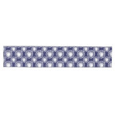 Chemin De Table Moyen Motif des cercles Shibori bleu et blanc (Horizontal)