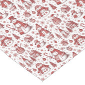 Chemin De Table Moyen Motif d'hiver Red Snowman Toile (Coin)
