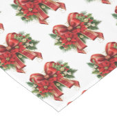 Chemin De Table Moyen Motif Festif Rouge et or Noël Bow (Coin)