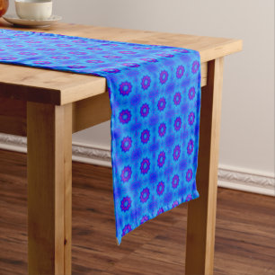 Chemin De Table Moyen Motif imprimé africain bleu et violet