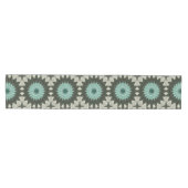 Chemin De Table Moyen Motif Mandala géométrique turquoise et vert (Horizontal)