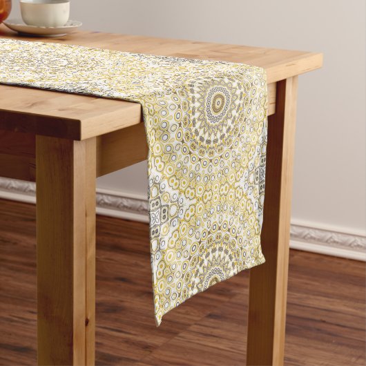 Chemin De Table Moyen Motif Mandala jaune or (In Situ)
