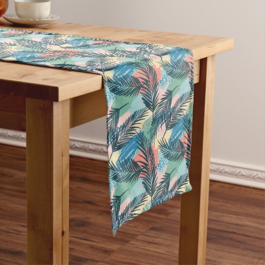 Chemin De Table Moyen Motif Pastel Tropical Leaf (In Situ)