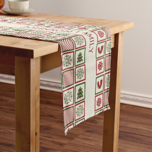 Chemin De Table Moyen Motif Rétro de Noël (In Situ)