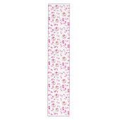 Chemin De Table Moyen Motif tropical, Flamants roses, pastèques, Fleurs (Devant)