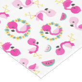 Chemin De Table Moyen Motif tropical, Flamants roses, pastèques, Fleurs (Coin)