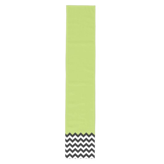 Chemin De Table Moyen Motif Zigzag noir et blanc, Chevron, Vert (Devant)