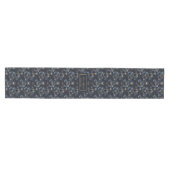 Chemin De Table Moyen Navy Gold Flowers Table Runner Chic Modern Keepsak (Horizontal)