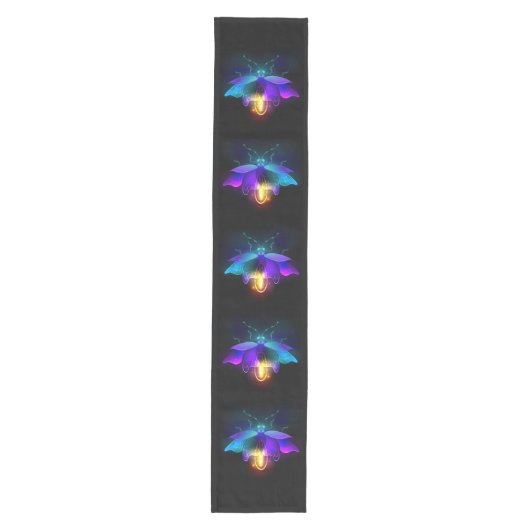 Chemin De Table Moyen Neon Firefly sur noir (Devant)
