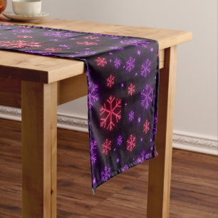 Chemin De Table Moyen Neon Snowflakes