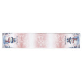 Chemin De Table Moyen Noël de la forêt d'hiver | Rose (Horizontal)