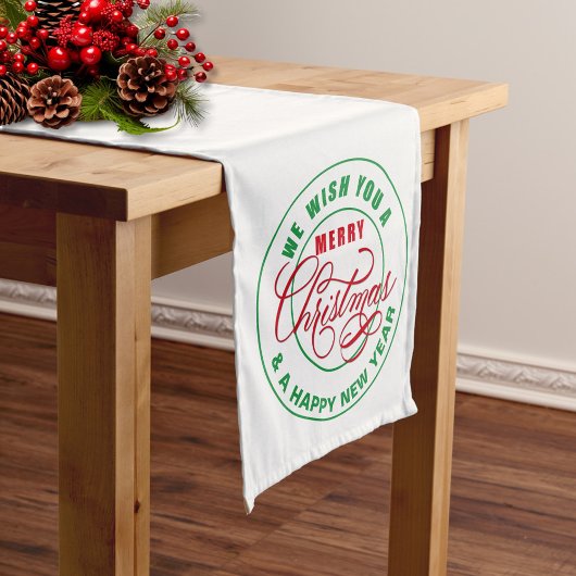 Chemin De Table Moyen Nous vous souhaitons un joyeux Noël rouge et vert