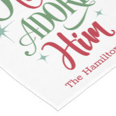 Chemin De Table Moyen O Venez, Adorons-Le Vert Rouge (Coin)