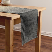 Chemin De Table Moyen Ombre gris jaune moderne Crosshatch Abstrait (In Situ)