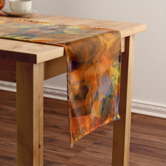 Chemin De Table Moyen Orange rouillé Conception abstraite moderne (In Situ)