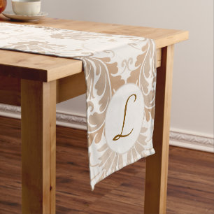Chemin De Table Moyen Paisley en Beige esthétique moderne Tan Brown Init