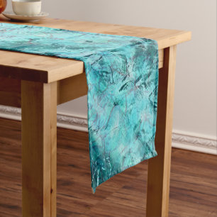 Chemin De Table Moyen Papier laminé néon bleu arrondi
