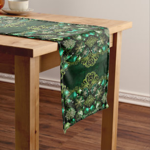 Chemin De Table Moyen Parure de décoration verte Coureur de table de vac
