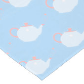Chemin De Table Moyen Pastel Blue and Pink Teapot Pattern (Coin)