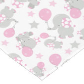 Chemin De Table Moyen Pattern of Elephants, Cute Elephants - Pink Gray (Coin)