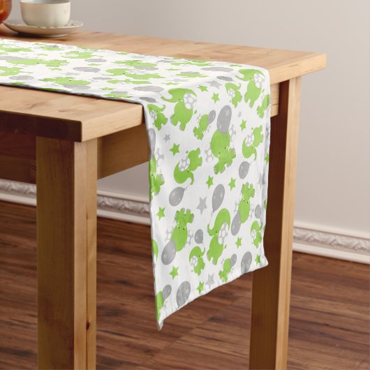 Chemin De Table Moyen Pattern of Green Elephants, Cute Elephants, stars (In Situ)