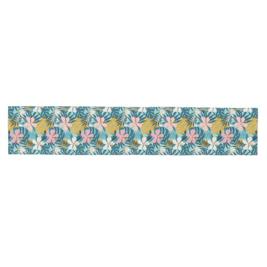 Chemin De Table Moyen Pattern tropical hibiscus (Horizontal)