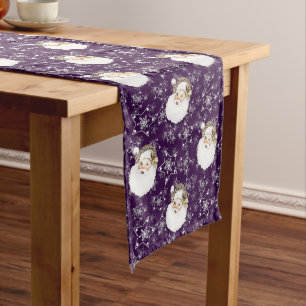 Chemin De Table Moyen Père Noël et étoiles vintages