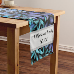 Chemin De Table Moyen Pétales turquoises et bleus pivotants modernes per