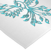 Chemin De Table Moyen Phoenix bleu sarcelle s'élève sur argent (Coin)