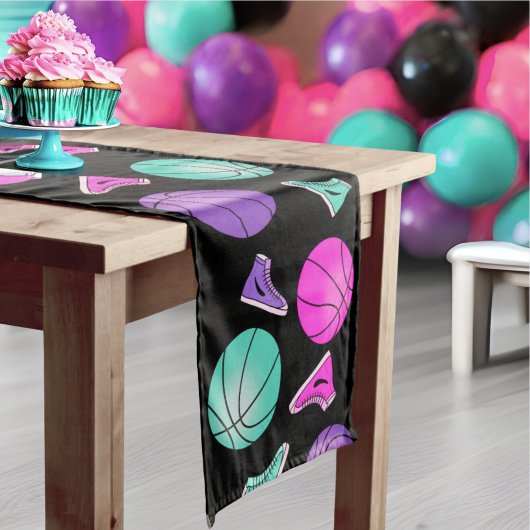 Chemin De Table Moyen Pink violet Turquoise Baskets de basket-ball Anniv