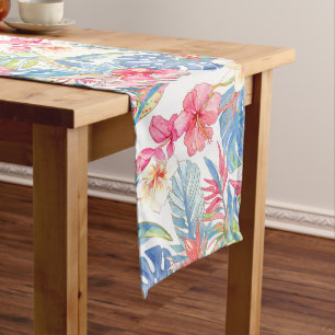 Chemin De Table Moyen PixDezines Vintage Pastel H2 Hawaii Floral Foliage