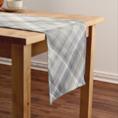 Chemin De Table Moyen Plaid Bleu/Gris/Tan (In Situ)
