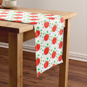 Chemin De Table Moyen Pommes rouges et Feuilles verts